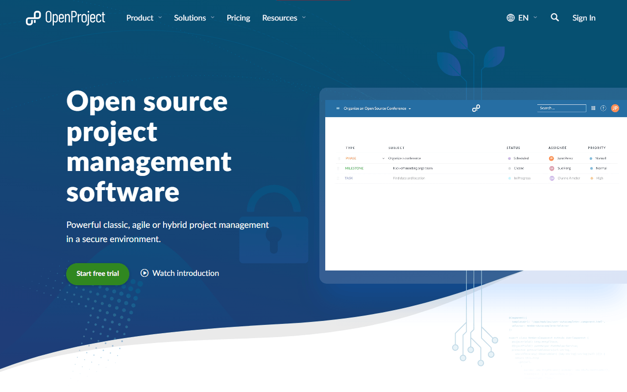 OpenProject screenshot