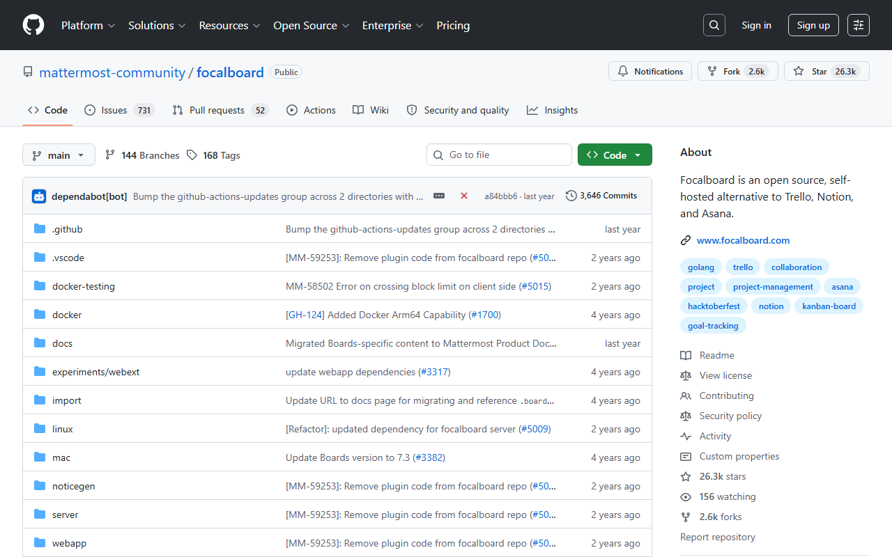 Focalboard screenshot