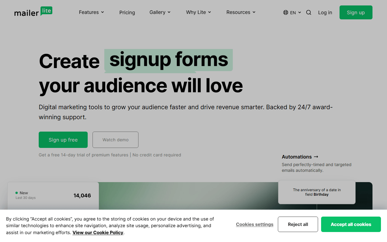MailerLite screenshot