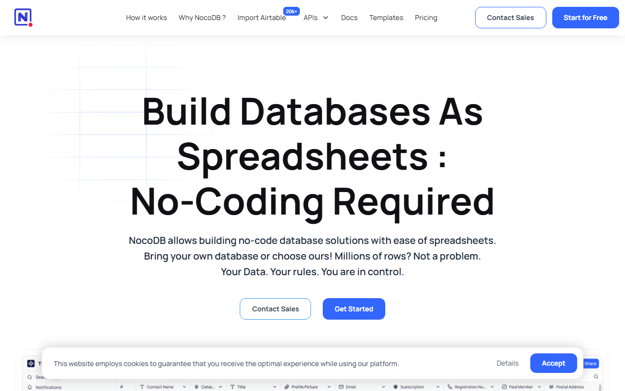 NocoDB screenshot