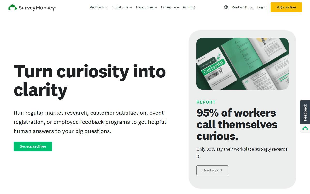 SurveyMonkey homepage