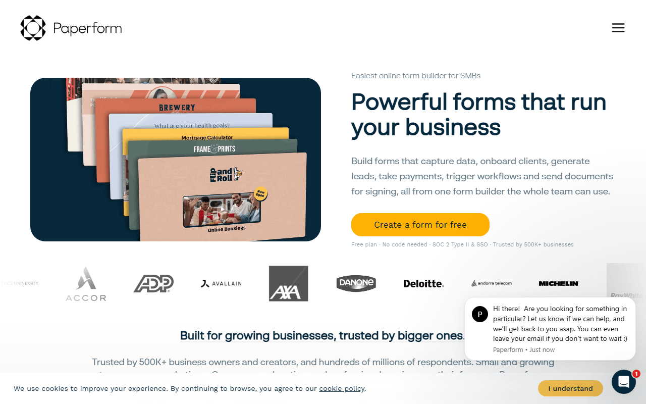 Paperform screenshot