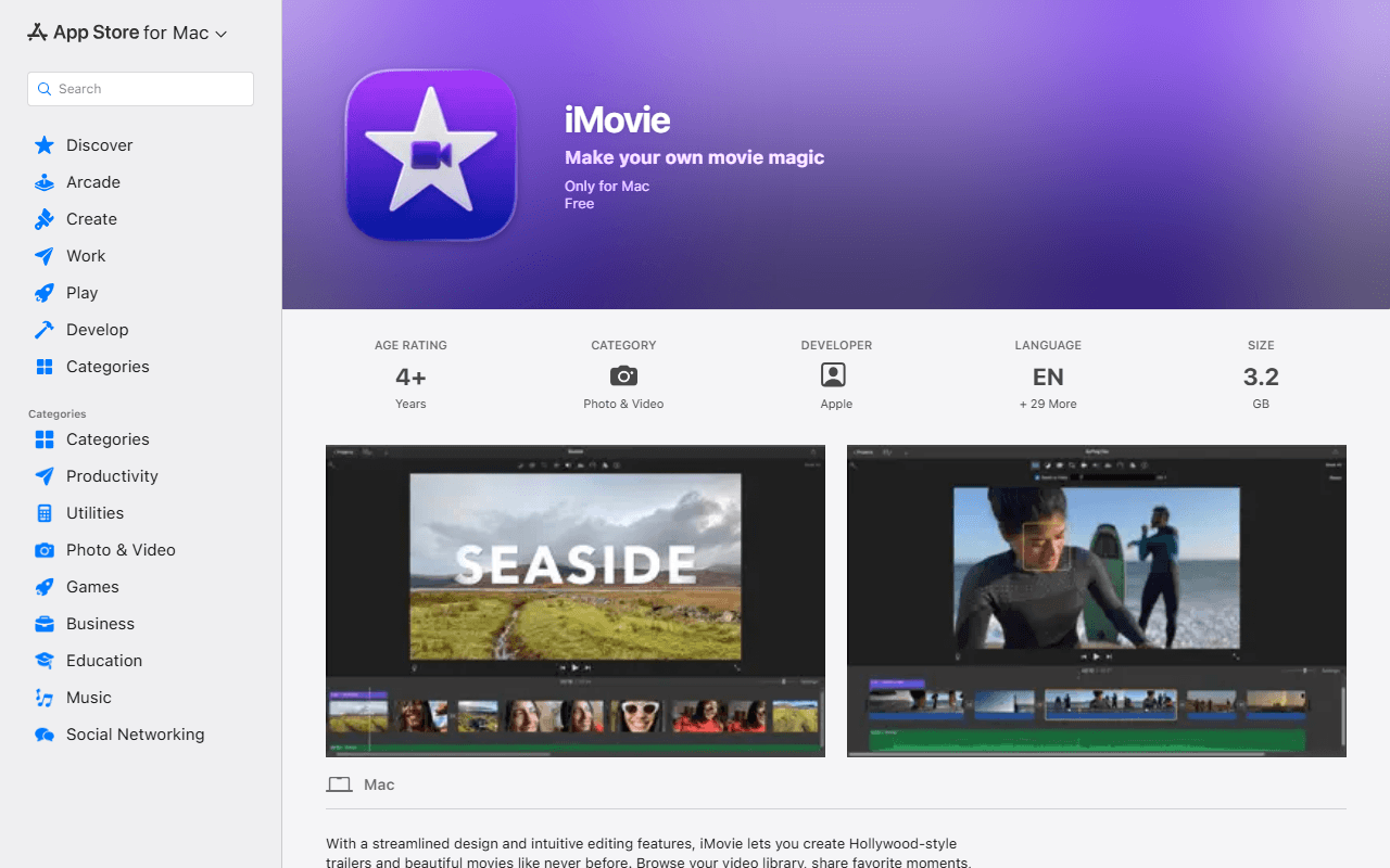 iMovie screenshot