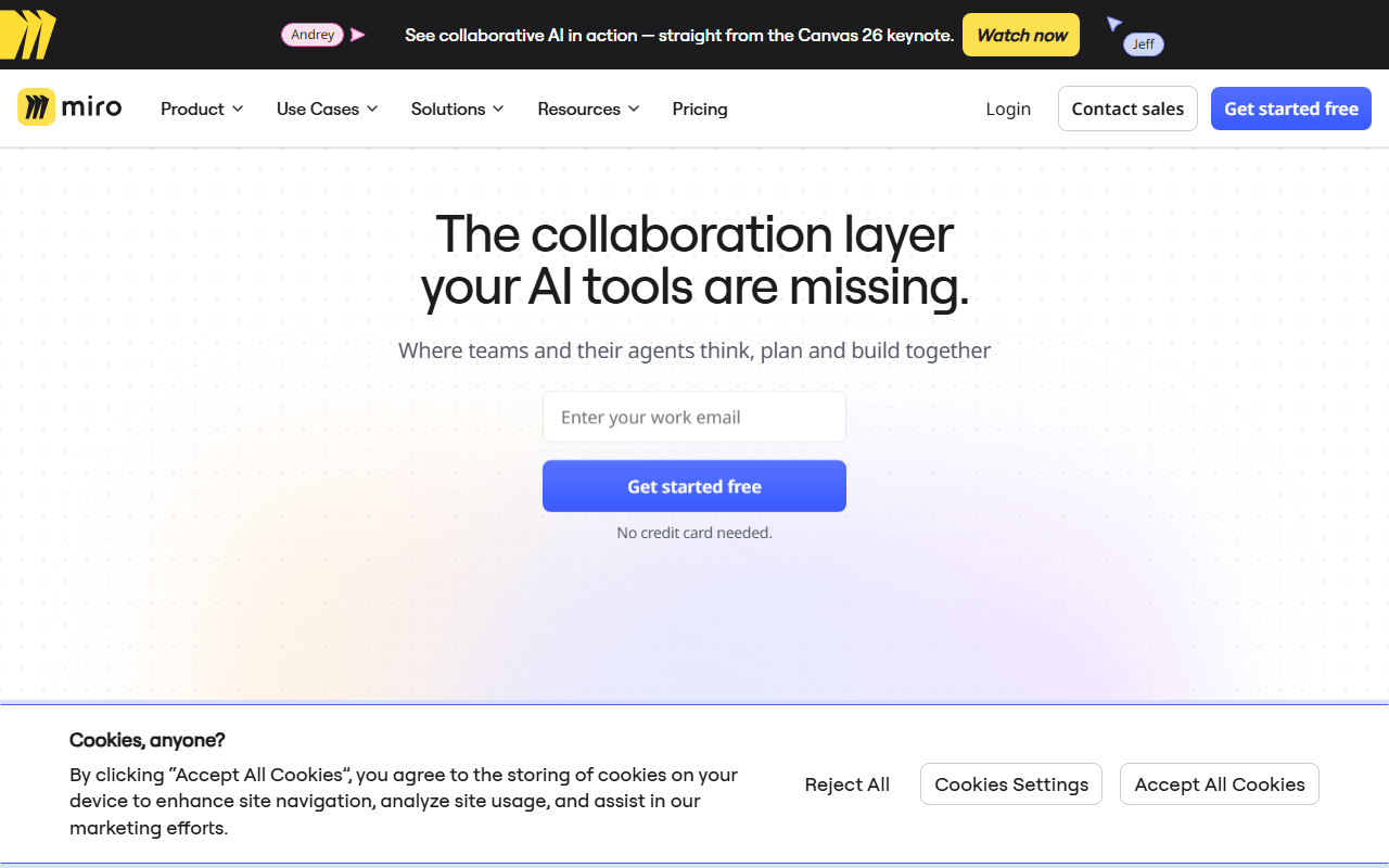 Miro homepage