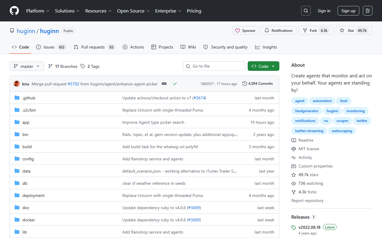 Huginn screenshot