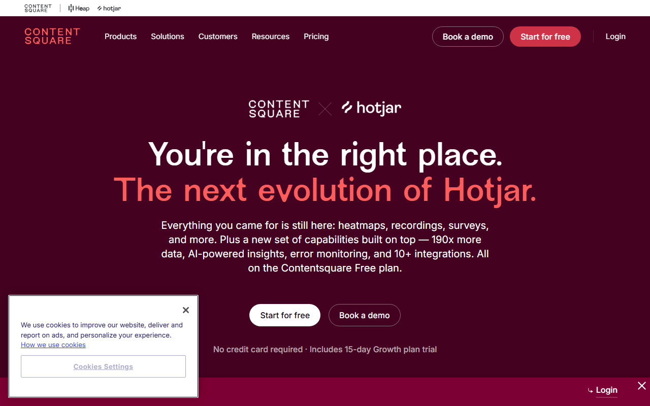 Hotjar homepage